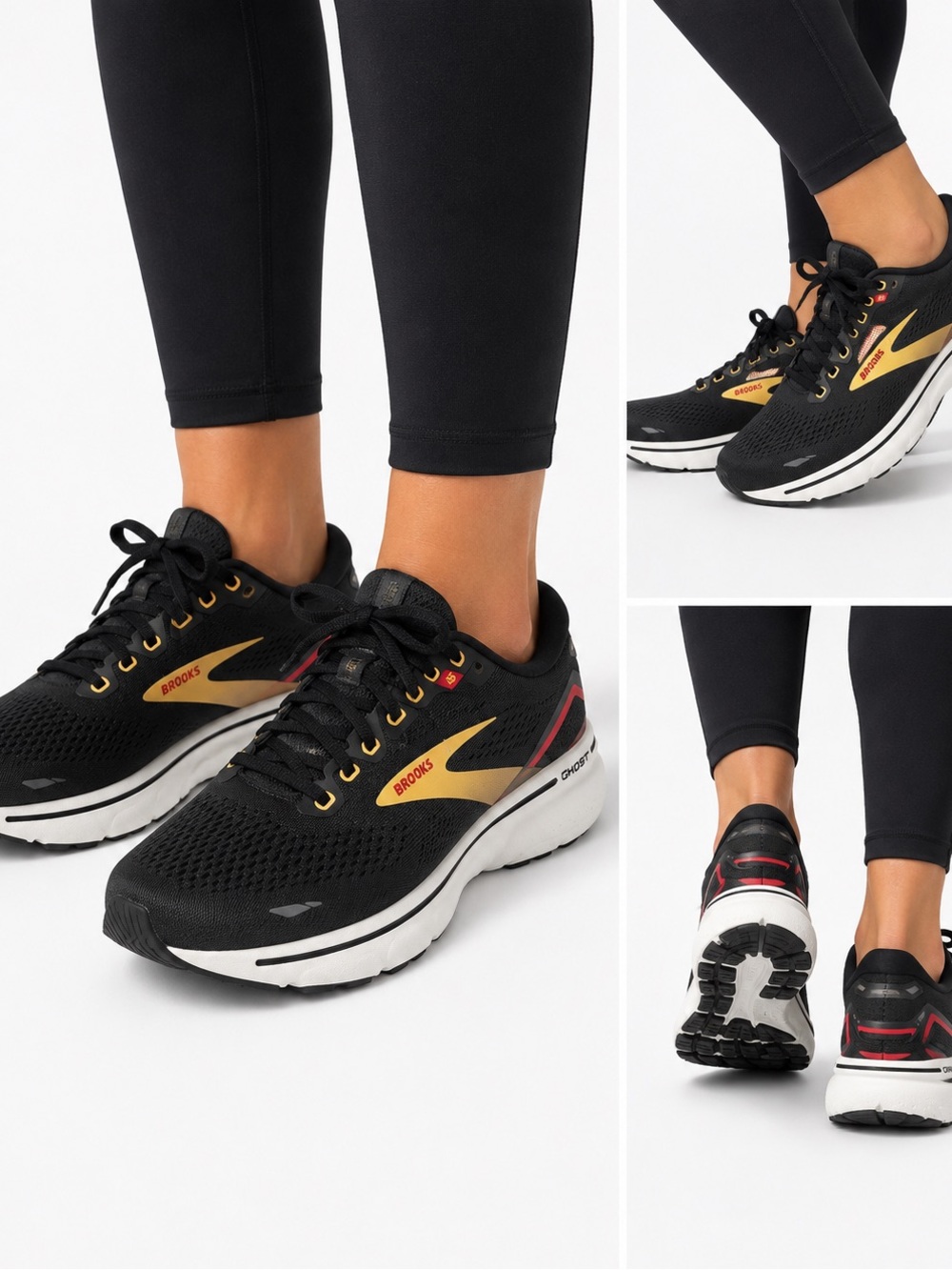 Brooks Women’s Black Running Sneakers with Gold Accents size 8.5